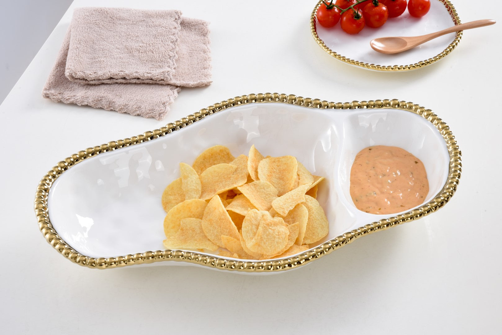 Golden Salerno 2-Section Serving Piece