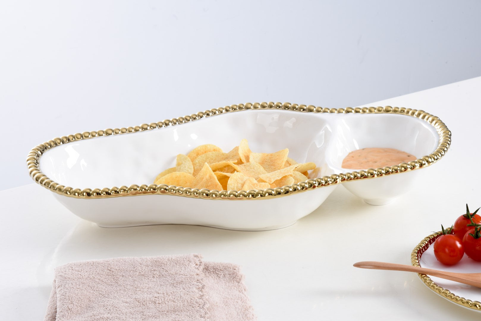Golden Salerno 2-Section Serving Piece