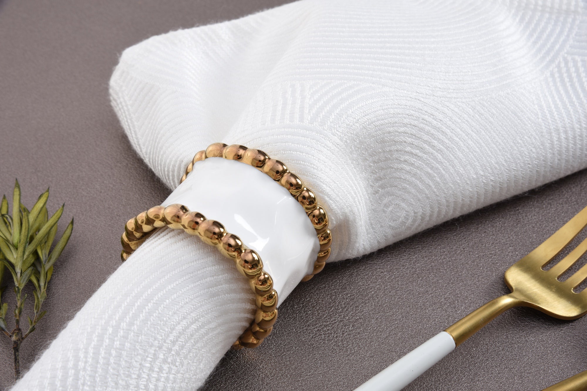 Golden Salerno Napkin Rings - Set of 4