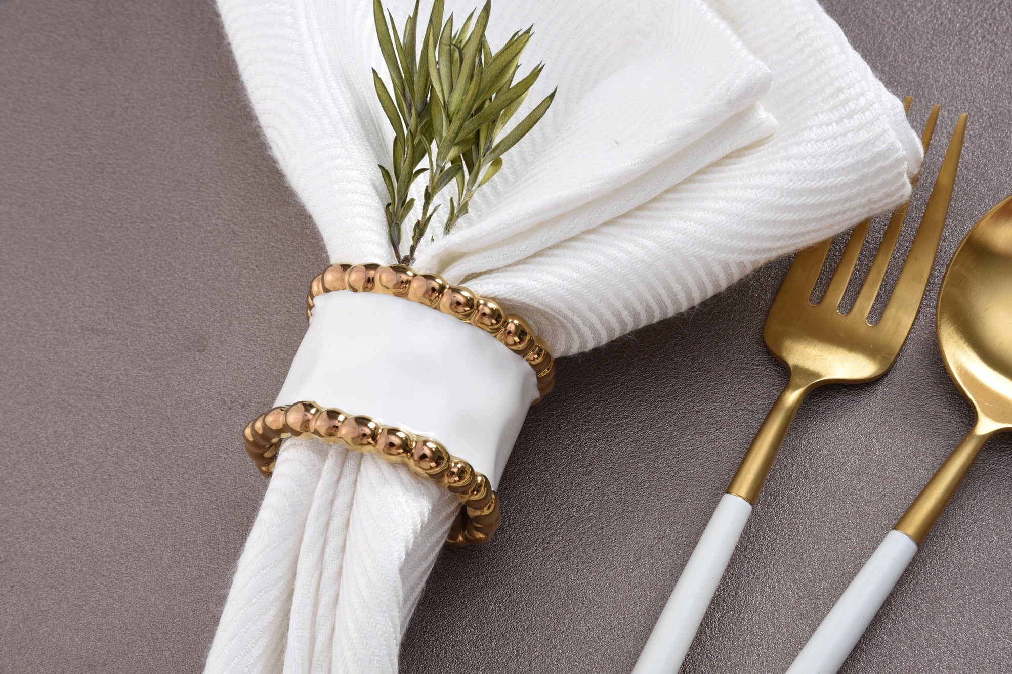Golden Salerno Napkin Rings - Set of 4