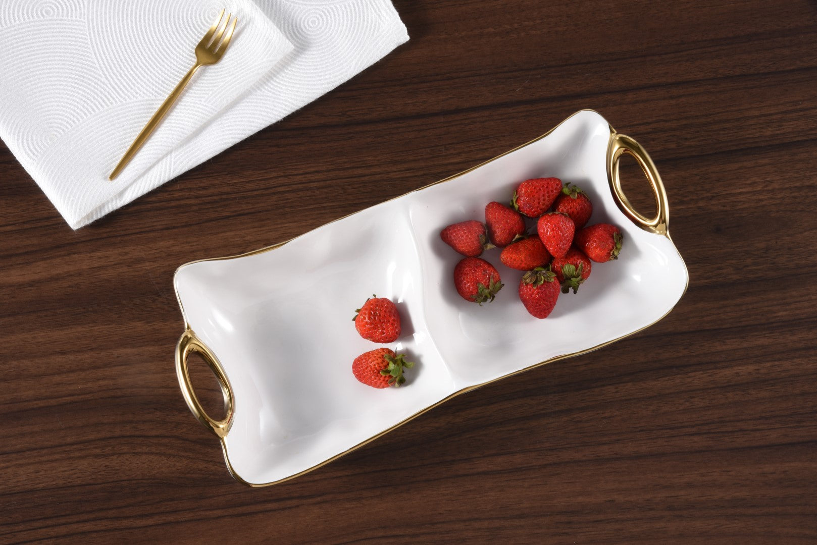 Golden Handles 2-Section Server