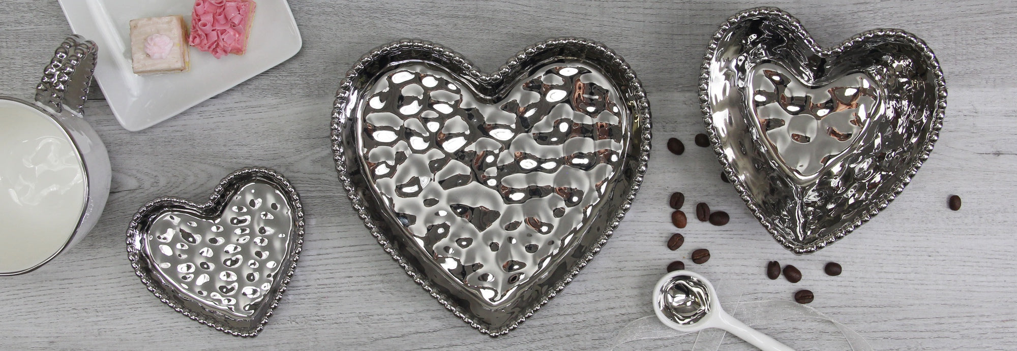 Love In The Air Mini Heart Dish Silver