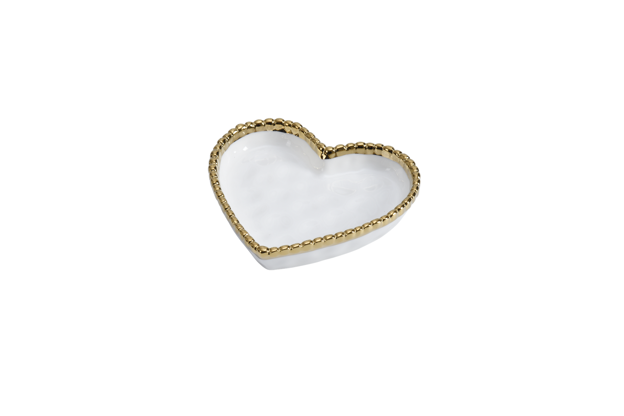 Love In The Air Mini Heart Dish White with Gold Trim Pampa Bay