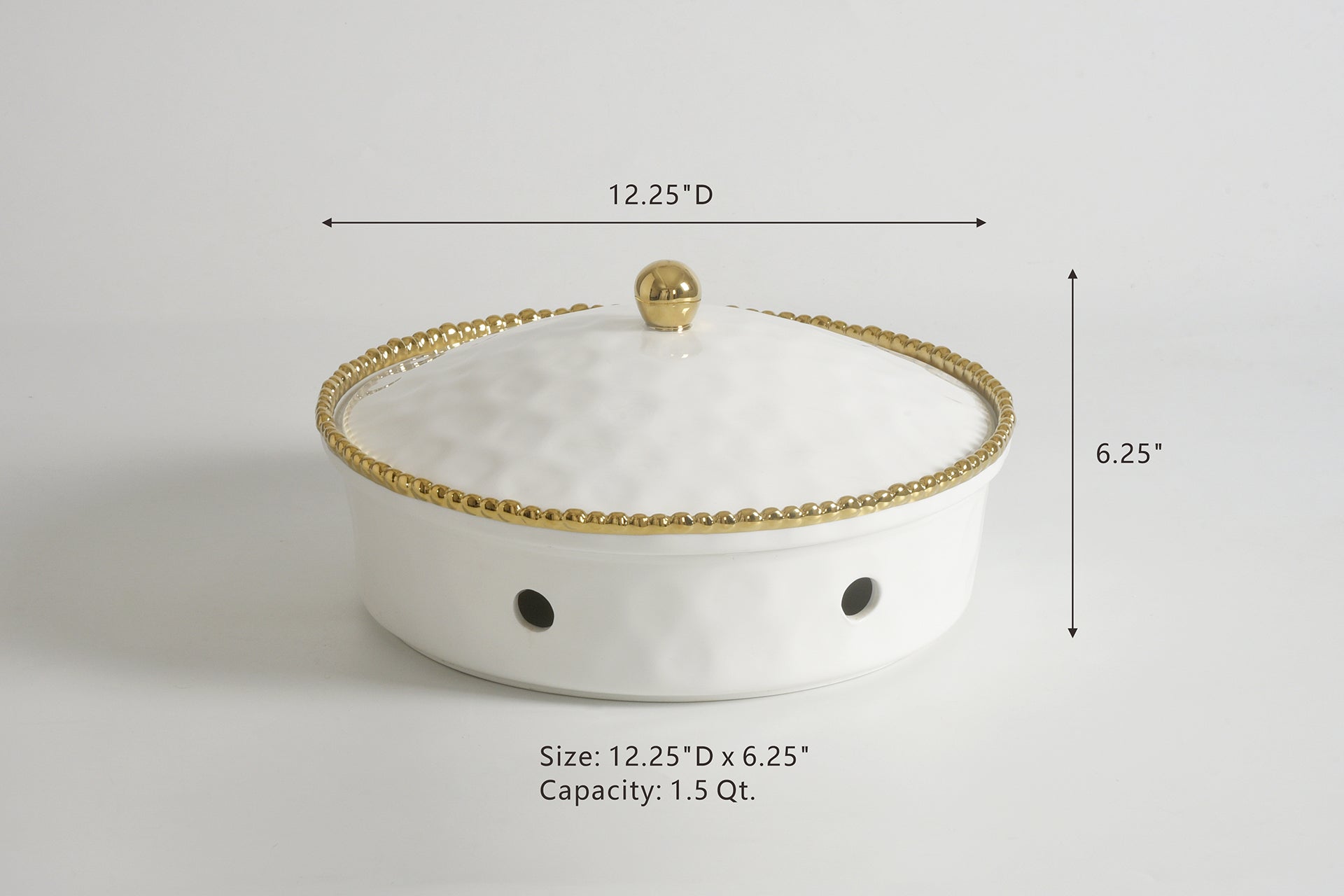 Golden Salerno Round Chafing Dish