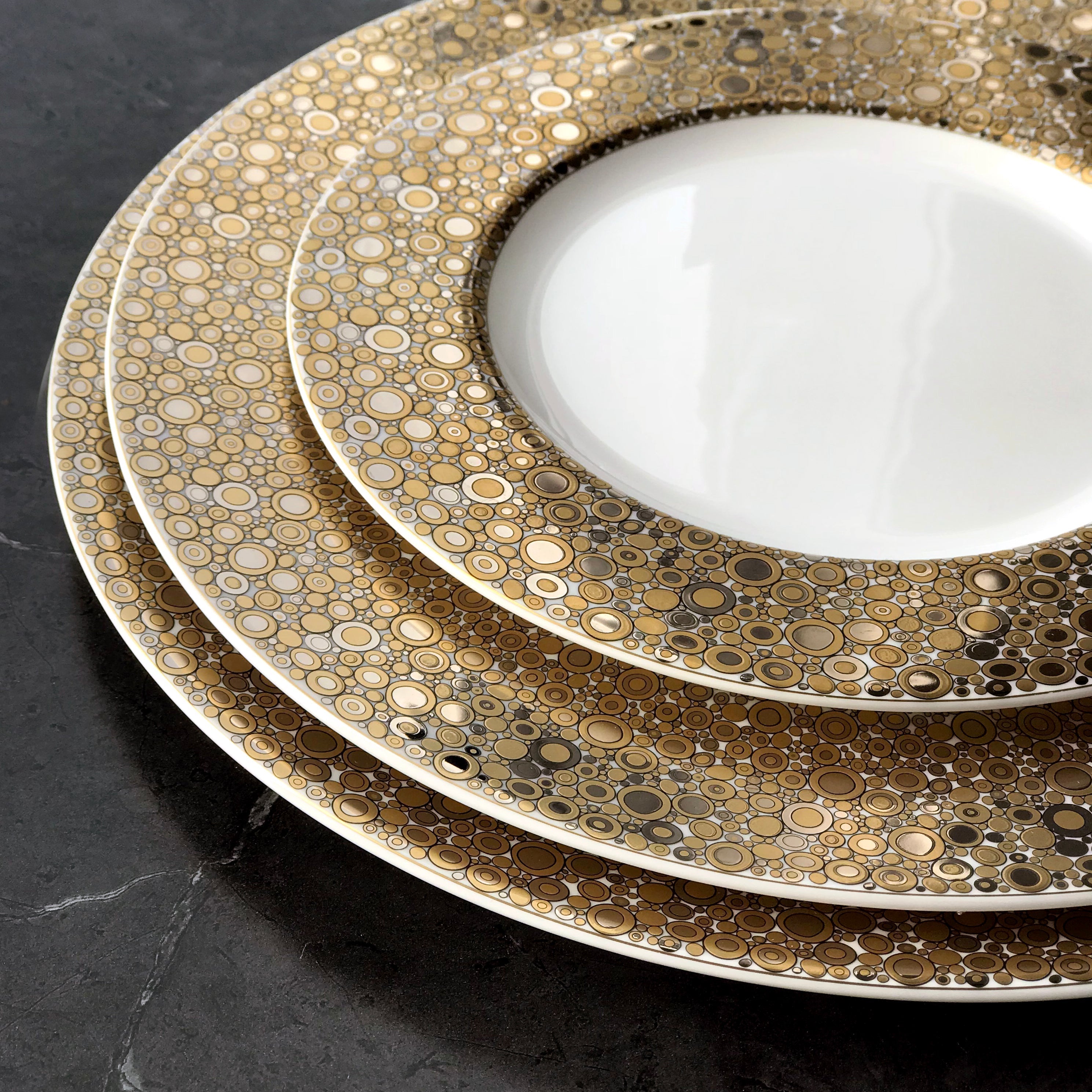 Ellington Shimmer Gold & Platinum Dinner Plate