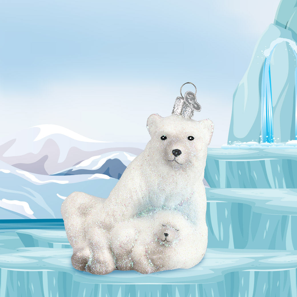 Polar Bear With Cub Old World Christmas