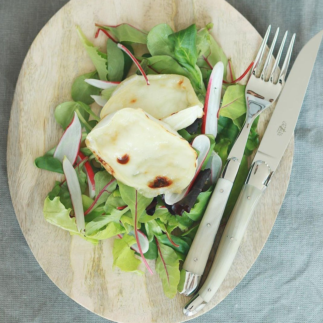 Forge de  Laguiole 6 Piece Steak Knife Set Light Horn Tip