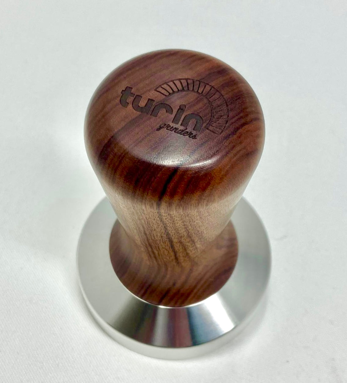 58mm Turin Branded Espresso Tamper - Wood Handle with Stainless Steel base Espresso Outlet LLC