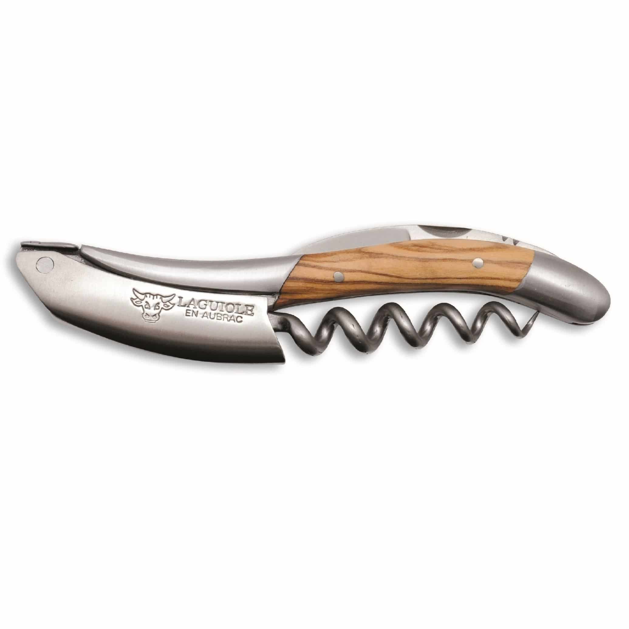 Sommelier Waiter's Corkscrew,  Olivewood Handle-Laguiole En Aubrac