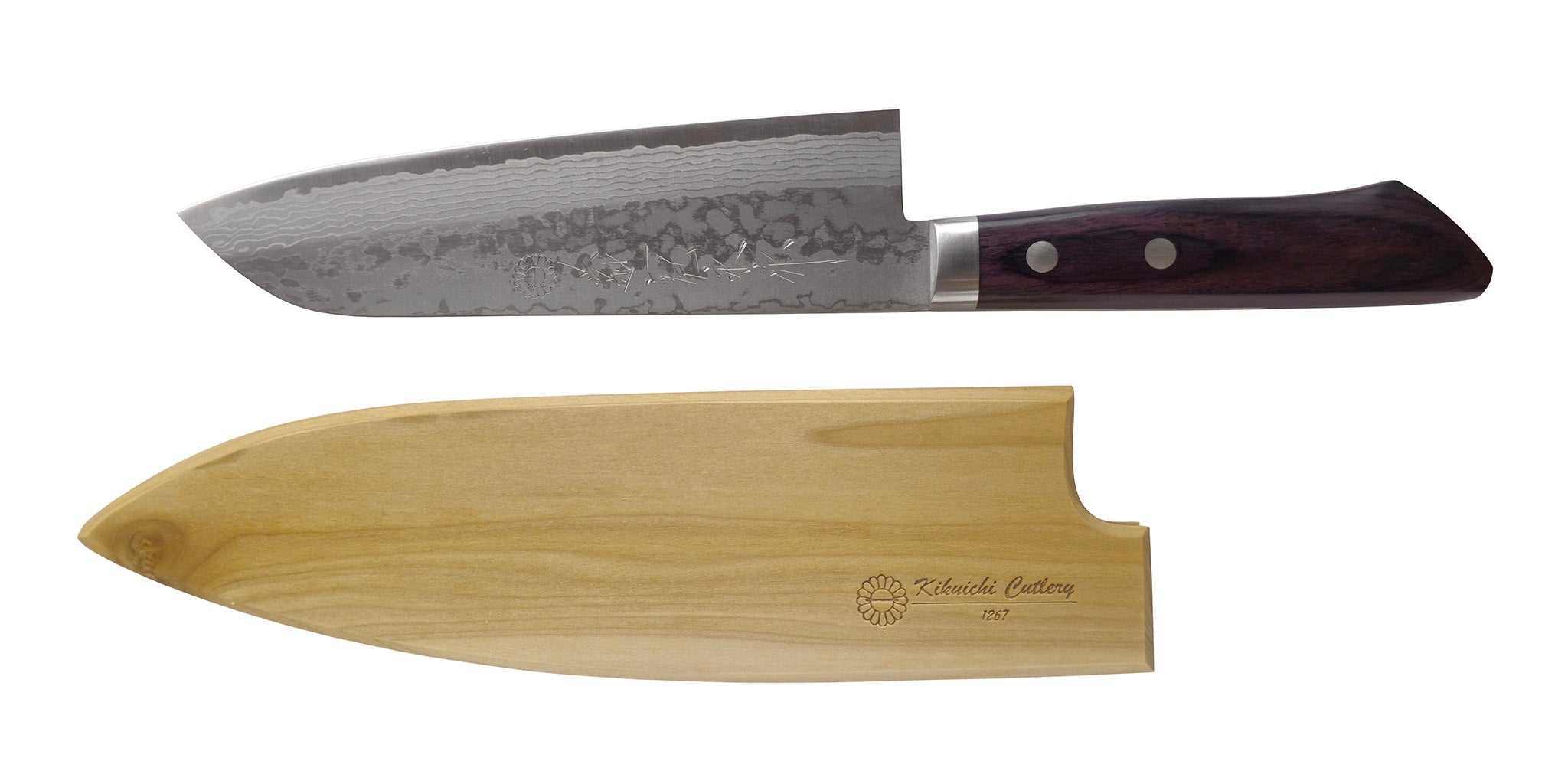 SUMI Series - 17 Layer Damascus Santoku Kikuichi Cutlery