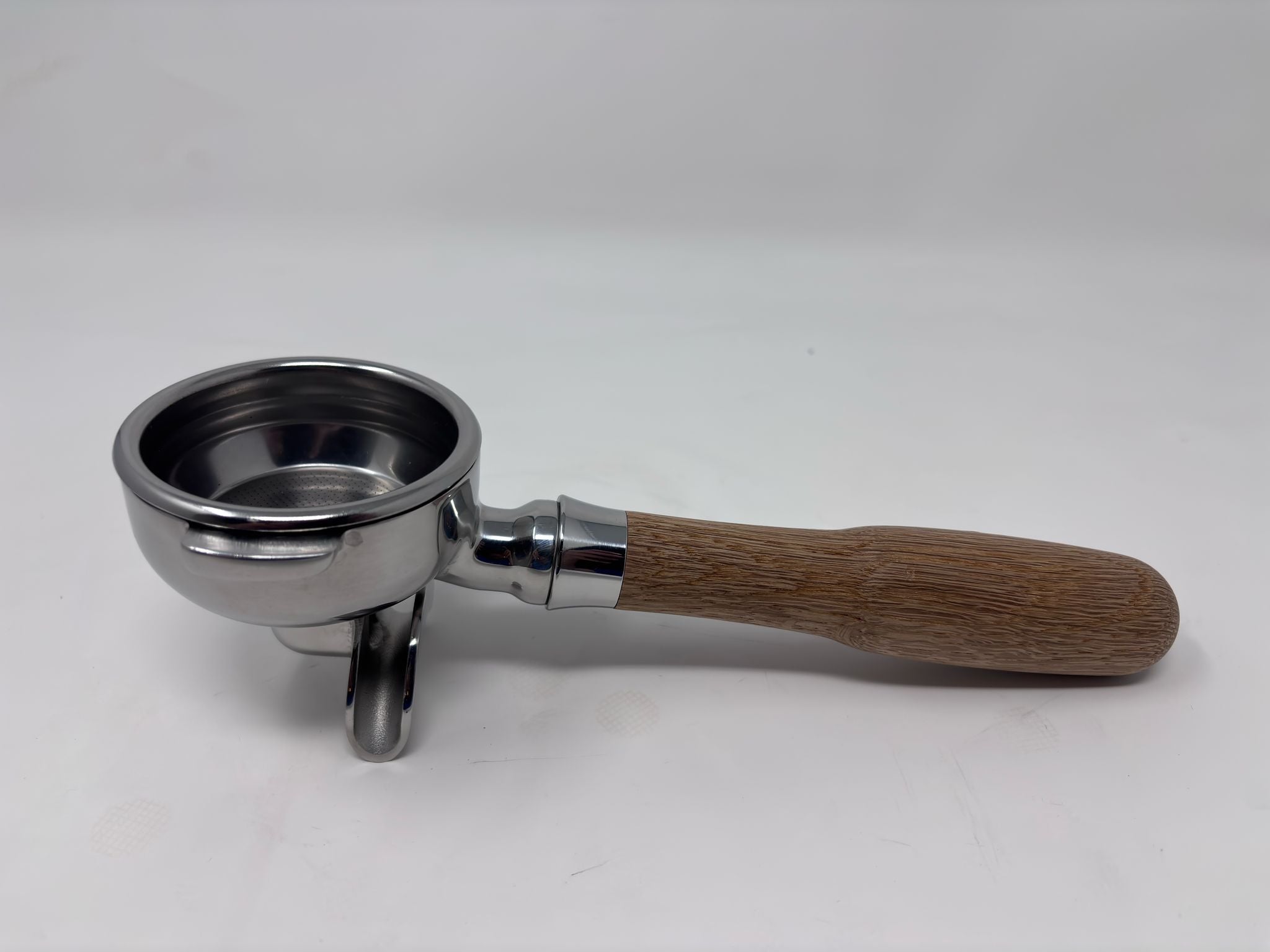 58mm Double Spout Portafilter with Wood Handle Espresso Outlet LLC