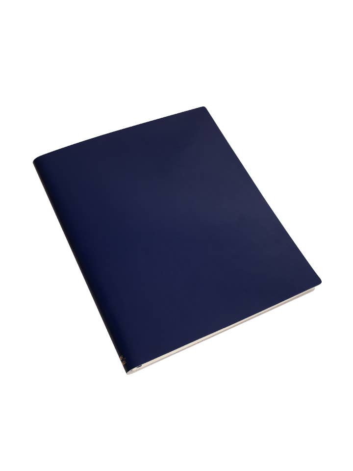 Paperthinks Recycled Leather XL 7 x 9 Inches Lined Notebooks: Black