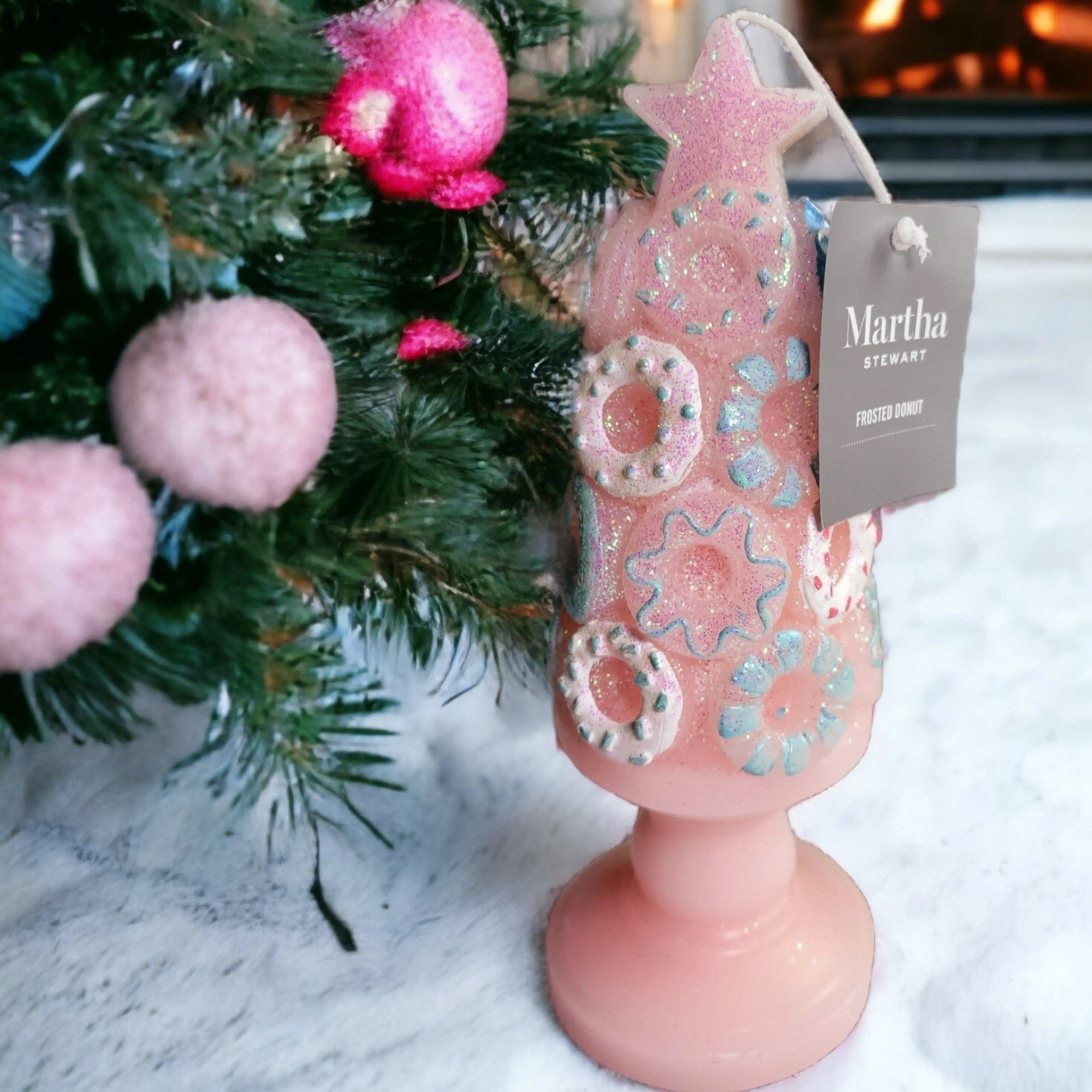 Christmas Tree Candle Frosted Doughnut - Martha Stewart