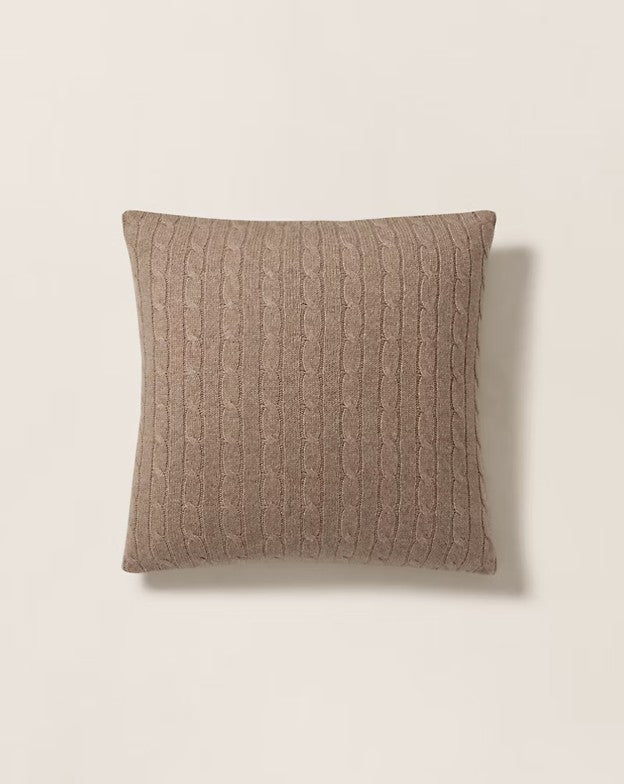 Cable Cashmere Throw Pillow