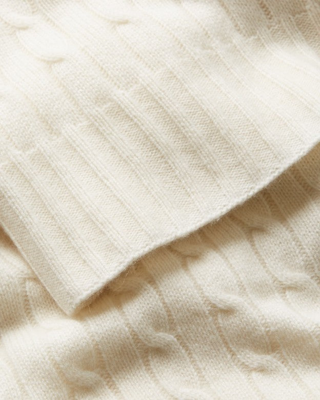 The Iconic Cable Cashmere Throw Blanket