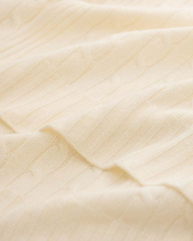 The Iconic Cable Cashmere Throw Blanket