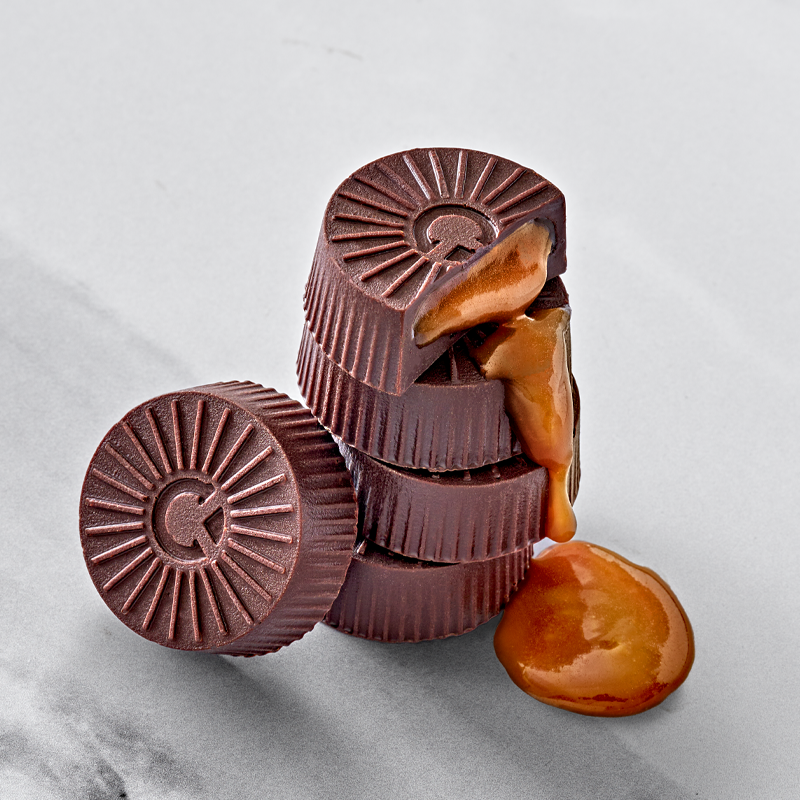 Castle & Key Dark Bourbon Caramel 9 PC Bissinger's Handcrafted Chocolatier