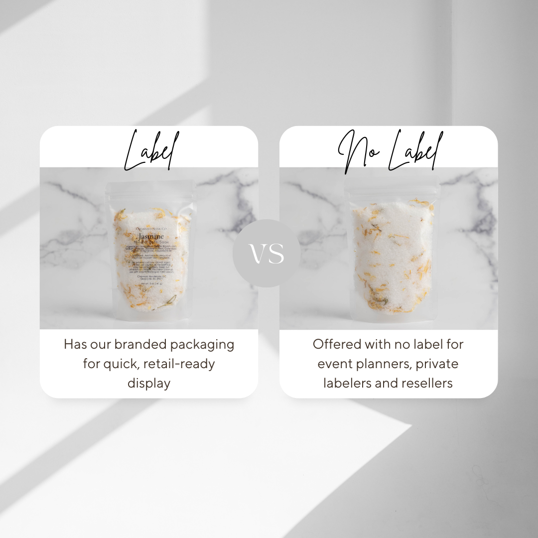 Botanical Bath Soaks | Pouch | Branded & Unlabeled: Branded / Lavender
