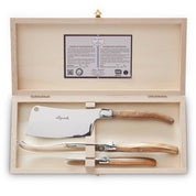 Jean Dubost 3pc Olive Wood Cheese Set in a Clasp