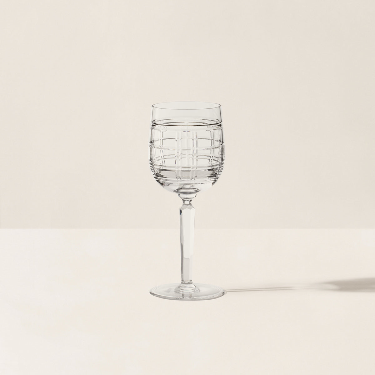 Hudson Plaid White Wine Glass - Ralph Lauren Home