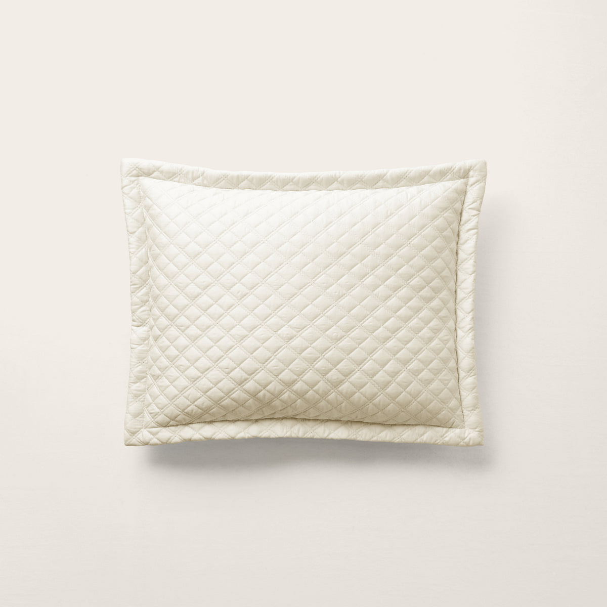 Argyle Sateen Throw Pillow - Parchment