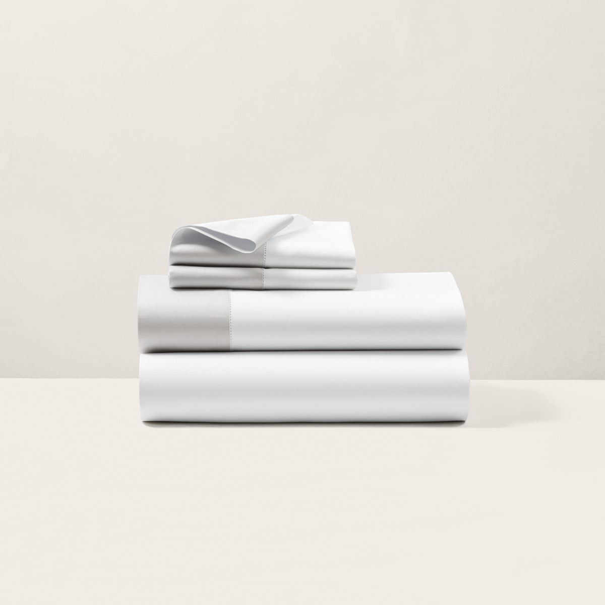 Organic Cotton Sateen Border Sheeting - True Platinum