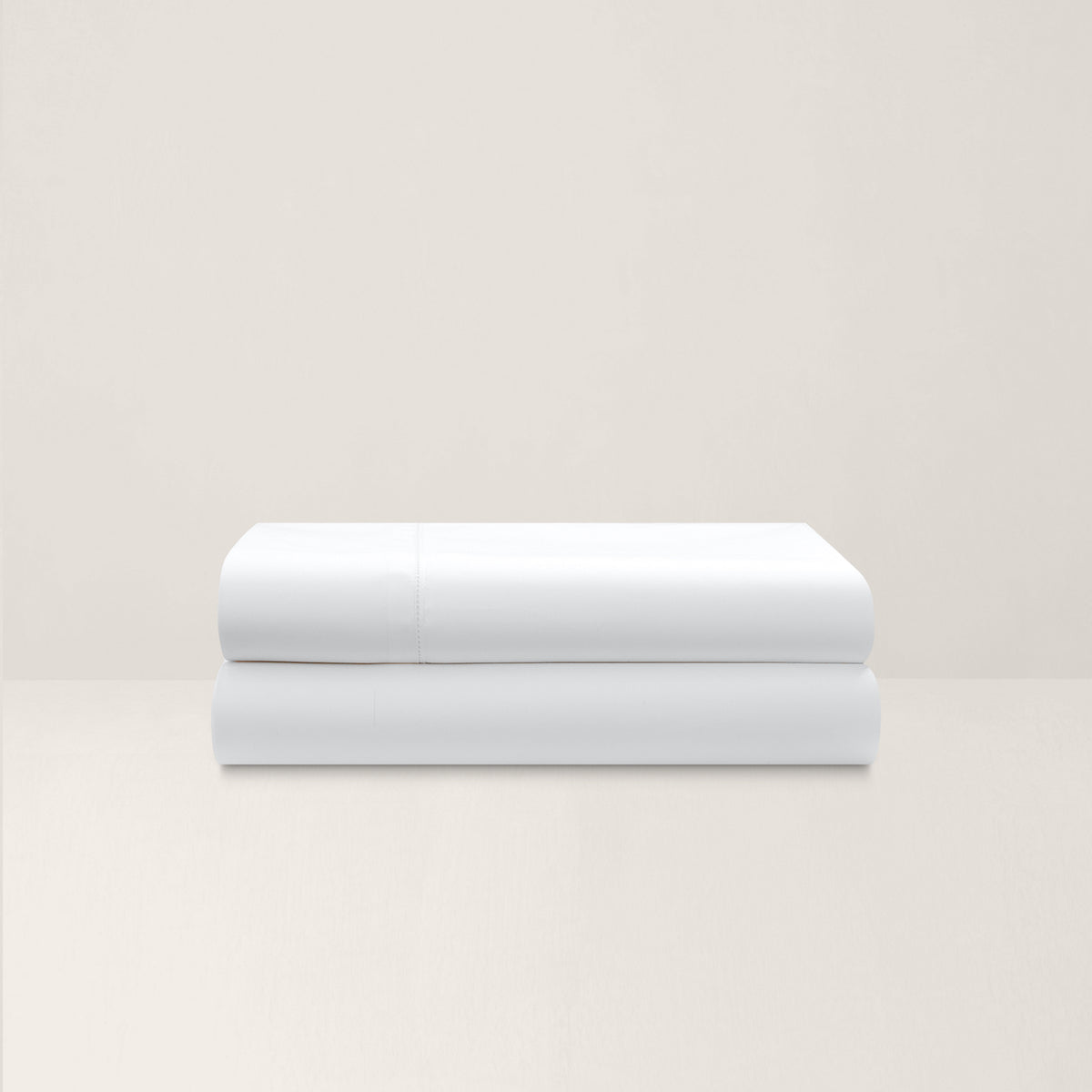 Organic Cotton Sateen Border Sheeting - Studio White