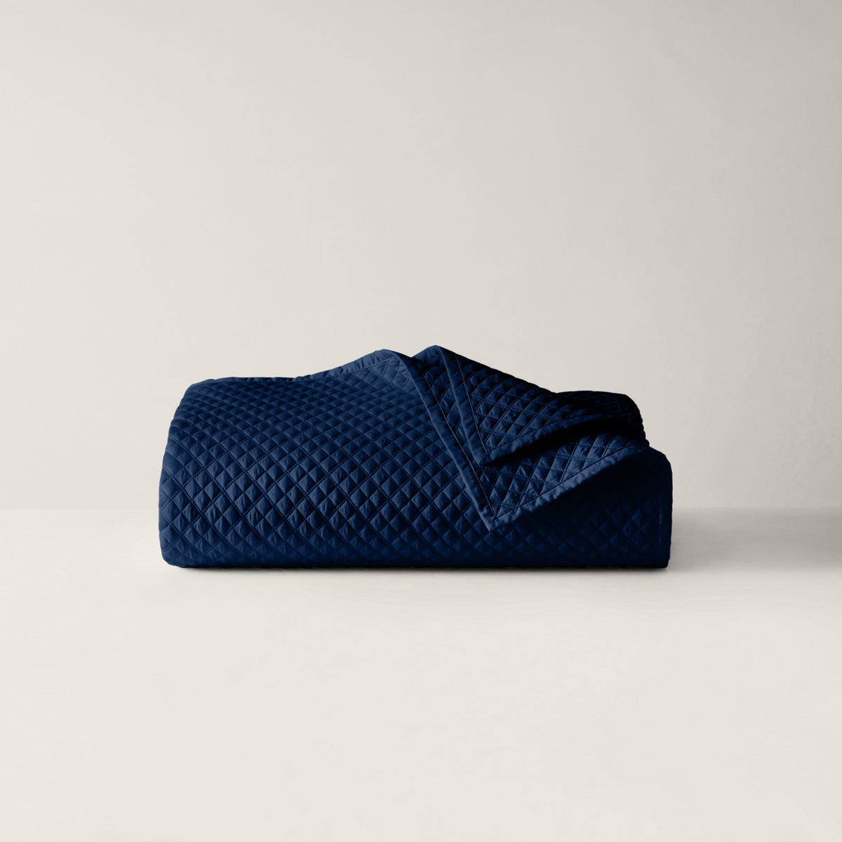Argyle Sateen Quilt - Polo Navy