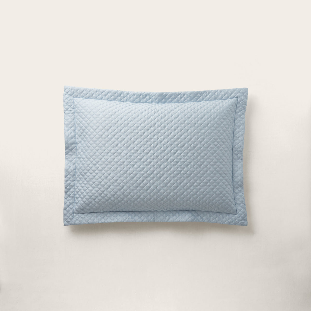 Argyle Quilted Sateen Sham - Blue Hyacinth