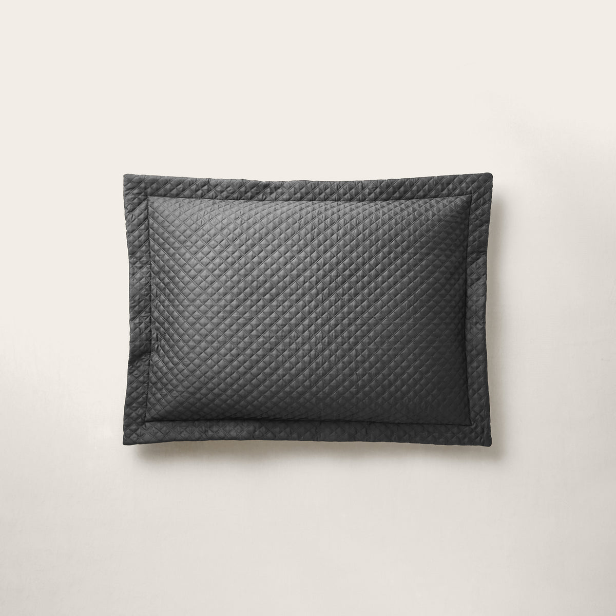 Argyle Quilted Sateen Sham - True Graphite