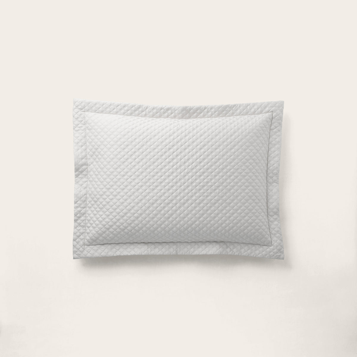 Argyle Quilted Sateen Sham - Platinum