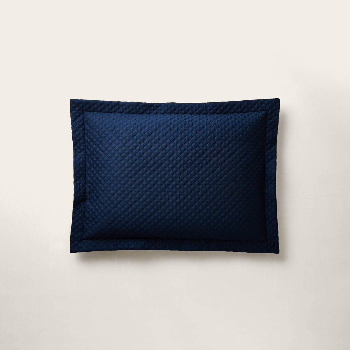 Argyle Quilted Sateen Sham - Polo Navy