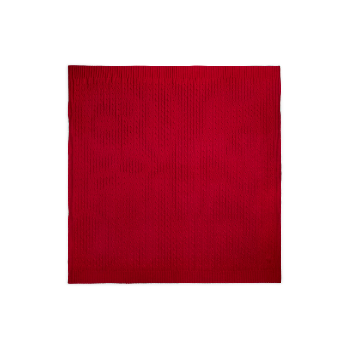 The Iconic Cable Cashmere Throw Blanket in Red