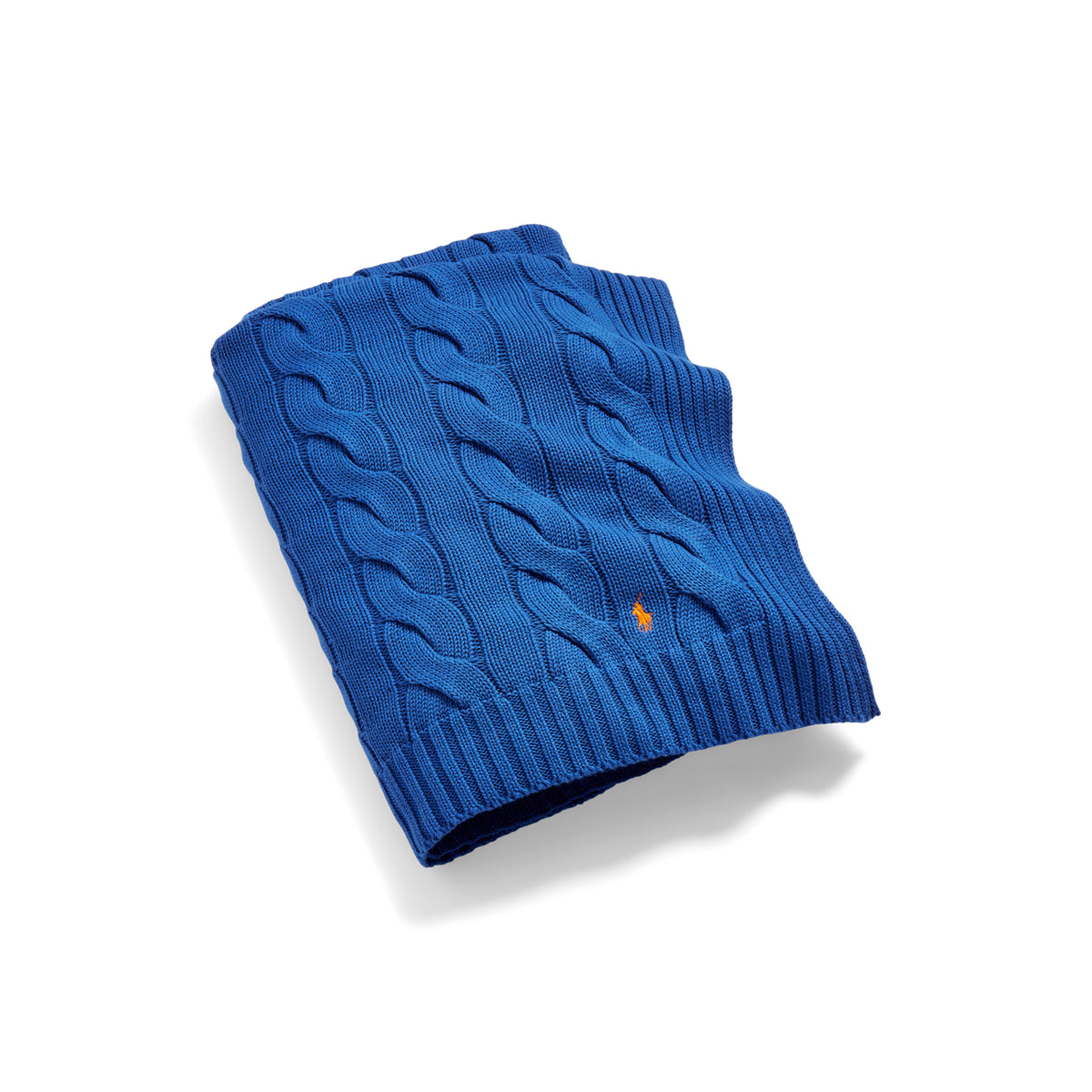 Hanley Cable-Knit Throw Blanket - New Iris Blue