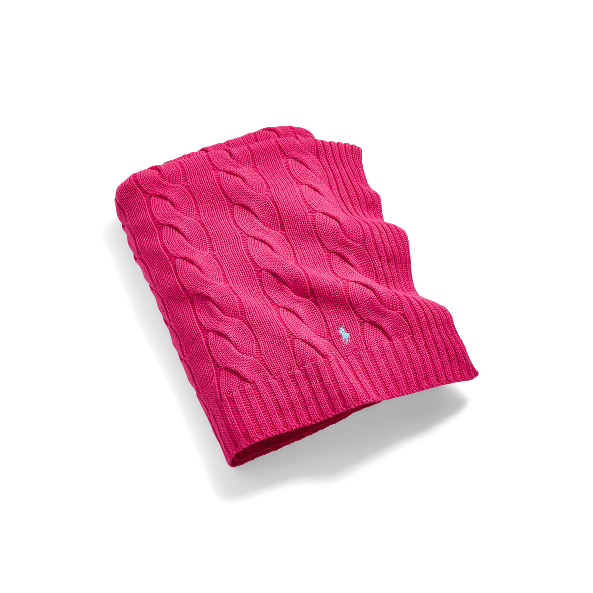 Hanley Cable-Knit Throw Blanket - Hot Pink
