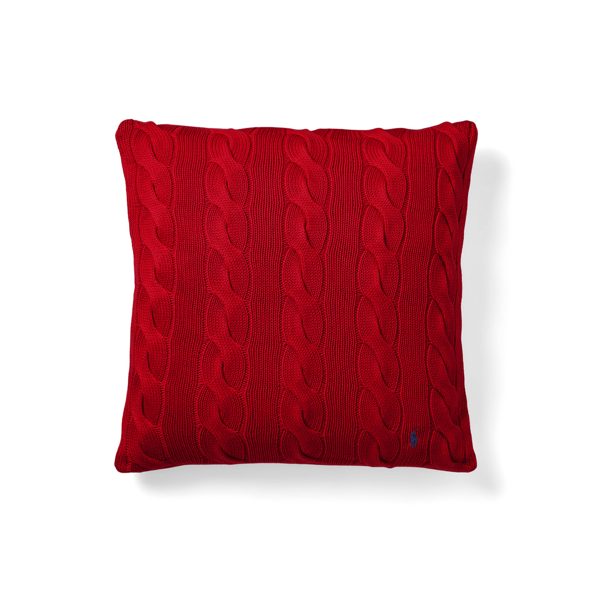 Hanley Cable-Knit Throw Pillow - RL Red
