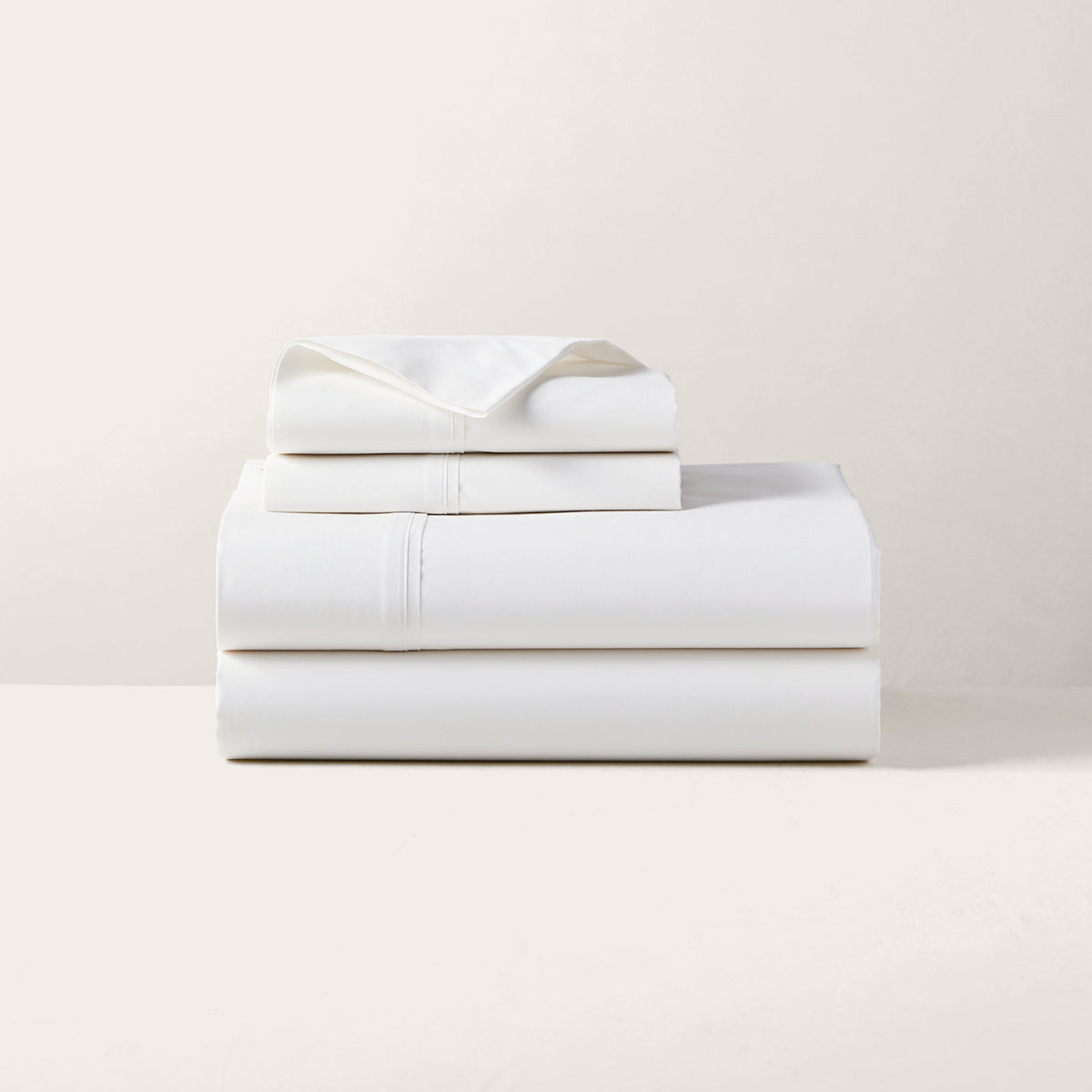 RL Organic Cotton Percale Sheeting - Tuxedo White