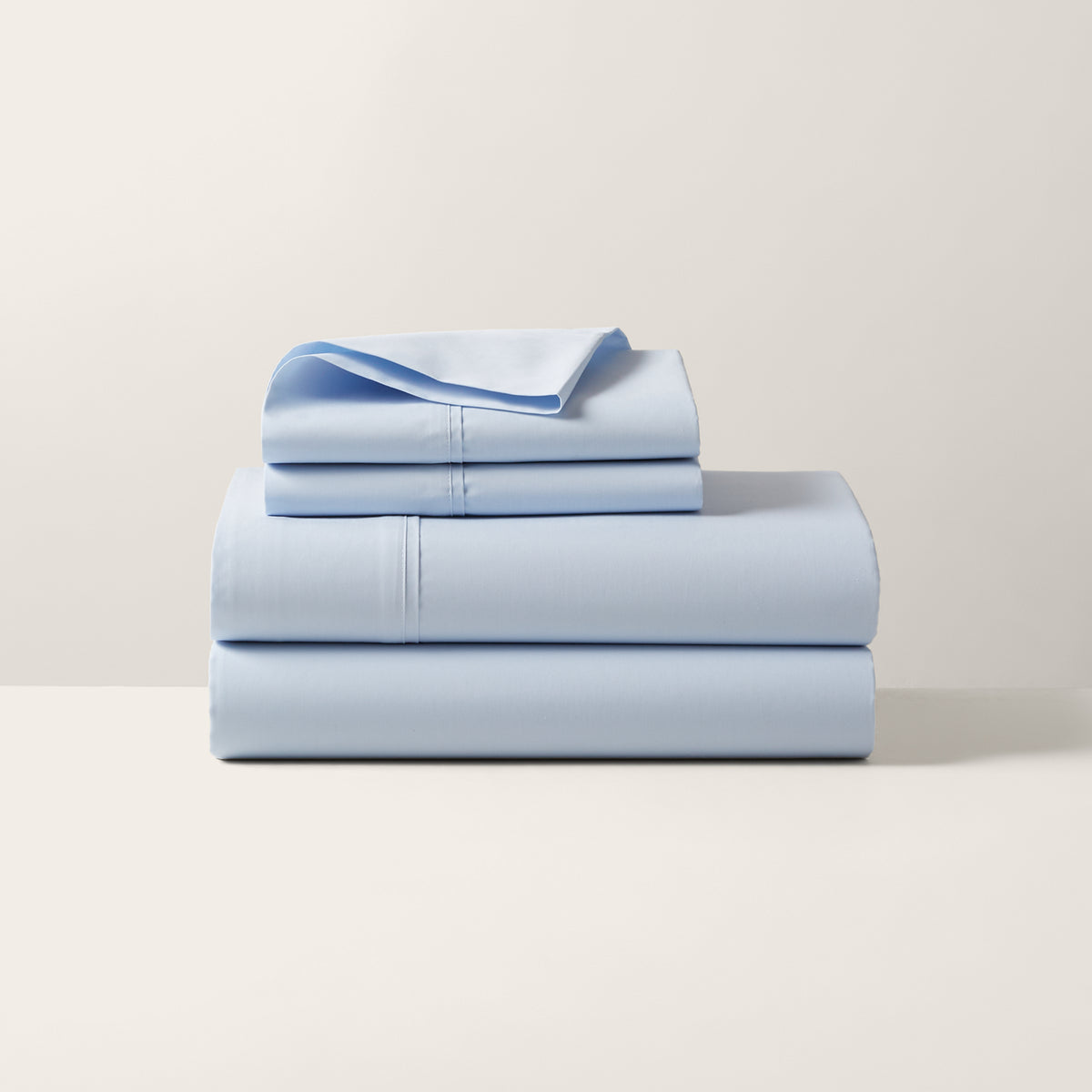 RL Organic Cotton Percale Sheeting - Pale Sky Blue