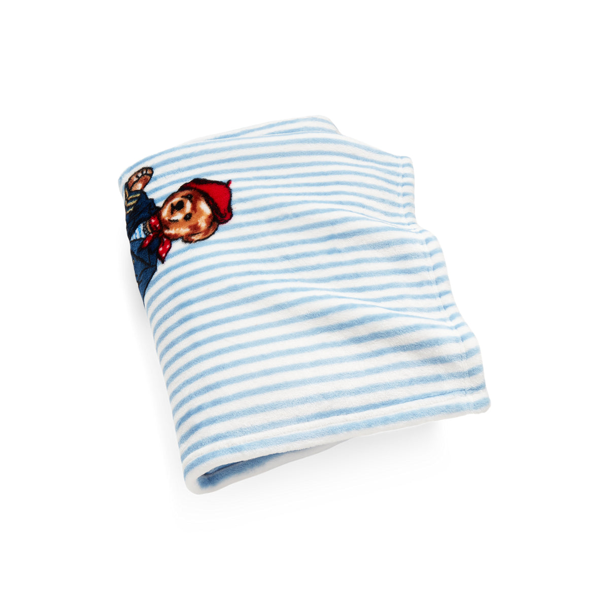 Teddy Bear Stripe Throw Blanket - Blue