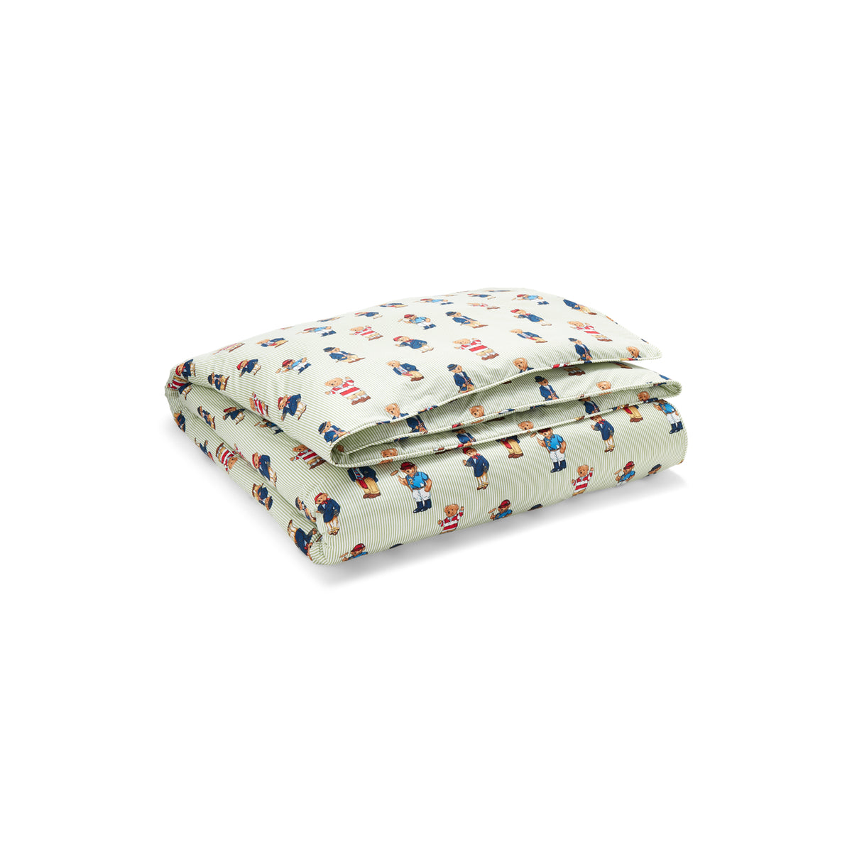 Teddy Bear Stripe Duvet Set - Green