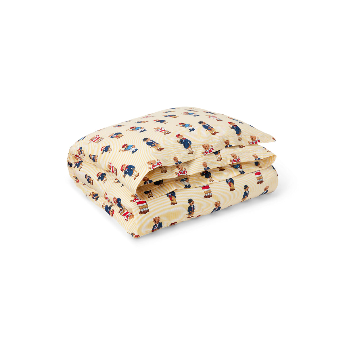 Teddy Bear Stripe Comforter Set - Yellow