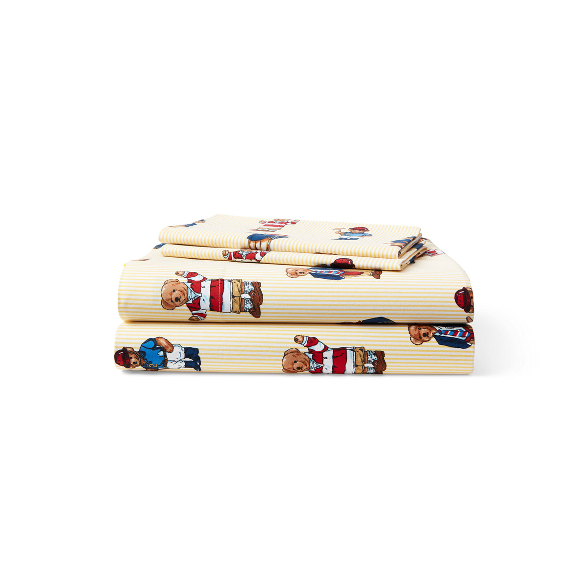 Teddy Bear Stripe Sheet Set - Yellow