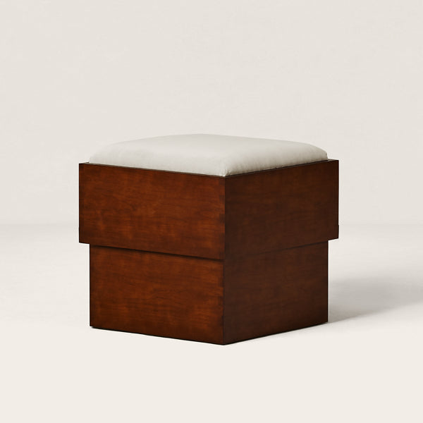 Desert Modern Cube Ottoman detail view 1 - Ralph Lauren Home Furniture