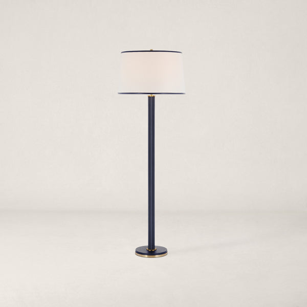 Riley Floor Lamp - Natural Brass and Navy