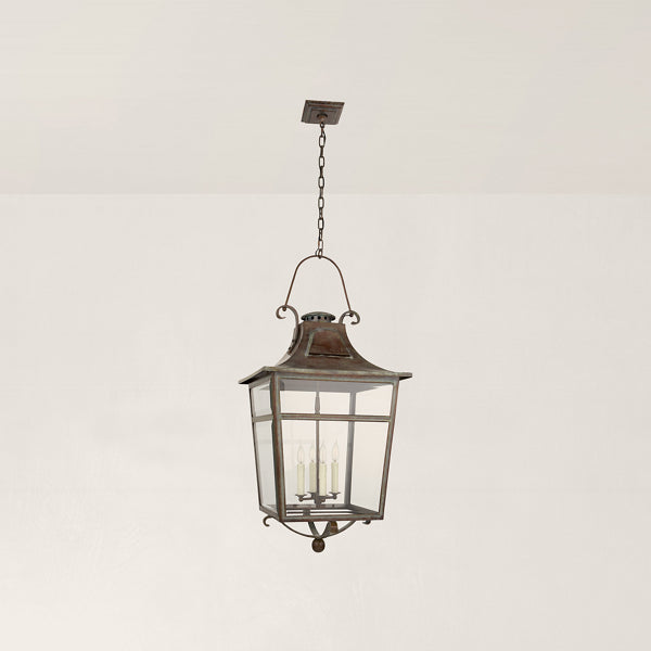 Carrington Large Lantern - Weathered Verdigris