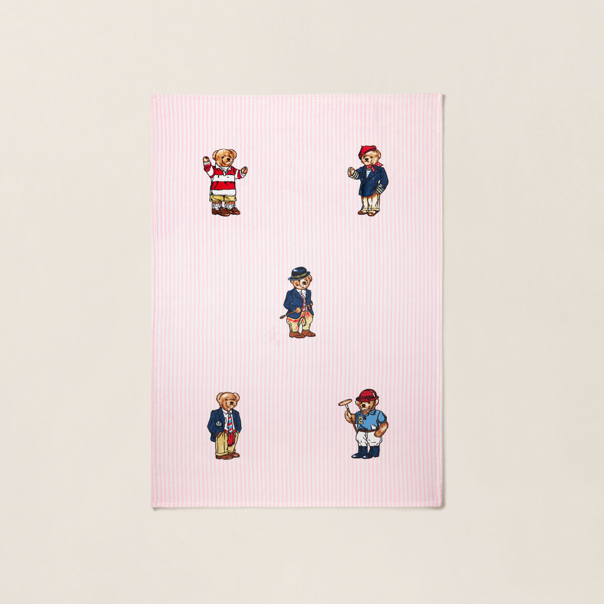 Teddy Bear Stripe Throw Blanket - Pink