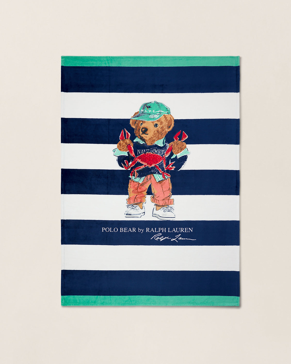 Seaside Polo Bear Throw Blanket