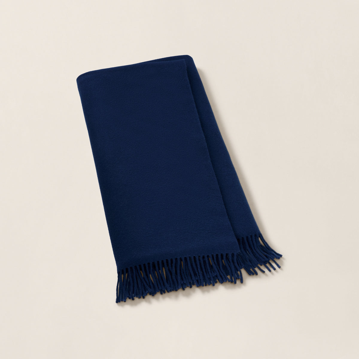 Cashmere Flat-Weave Throw Blanket - Sapphire